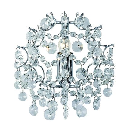 Kryształowy kinkiet do salonu sypialni Rosendal przezroczyste kryształy metal chrom glamour
