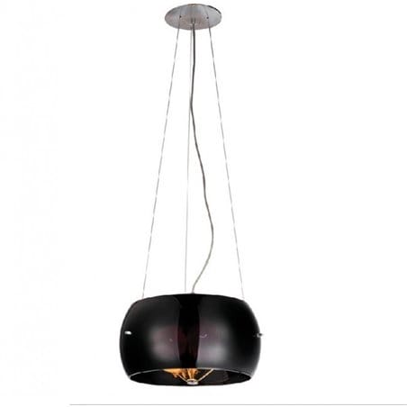 Lampa wisząca Cosmo czarny szklany okrągły klosz z 3 żarówkami do salonu sypialni kuchni jadalni