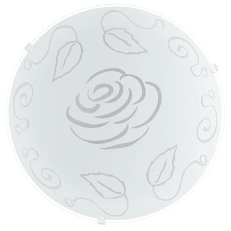 Plafon Mars1 25cm okrągły klosz szklany z ozdobnym wzorem róża