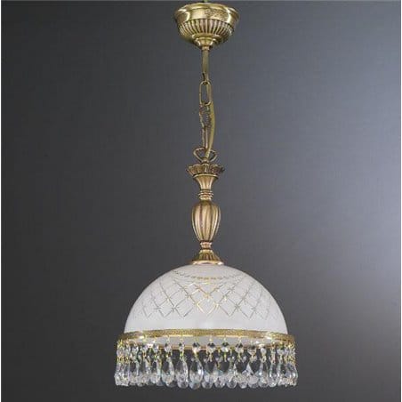 Ekskluzywna lampa wisząca z kryształami Topaz Mosiądz