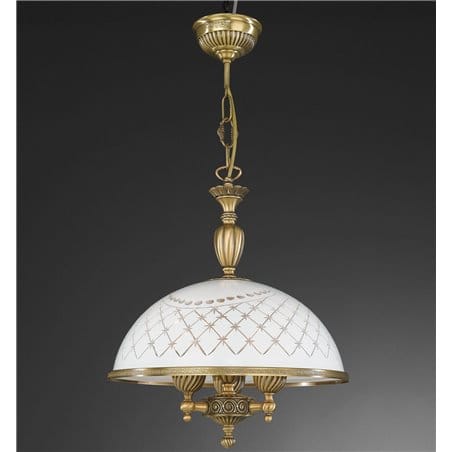 Kuchenna lampa wisząca Topaz1 Mosiądz do wnętrz klasycznych stylowych na 3 żaróki