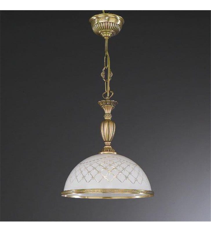 Lampa wisząca Topaz1 Mosiądz okrągła 28cm stylowa klasyczna do kuchni salonu jadalni sypialni
