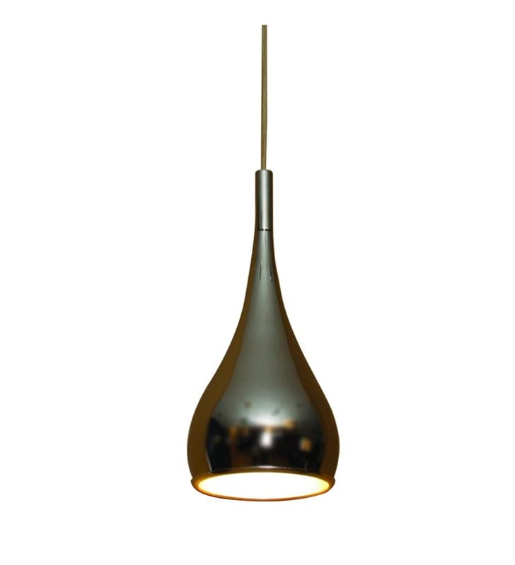 Lampa wisząca Spell Chrom metalowa pojedyncza w kształcie kropli Lampa wisząca Spell Chrom metalowa pojedyncza w kształcie kropli