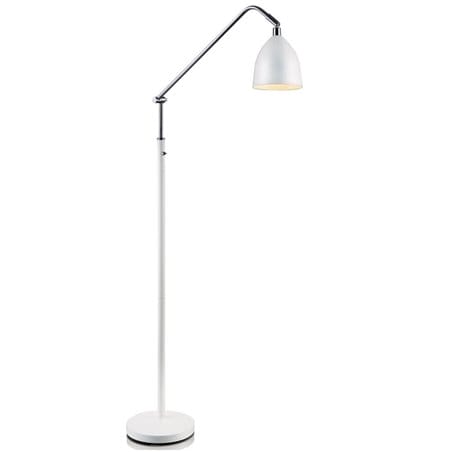 Biała metalowa lampa stojąca Fredrikshamn włącznik na lampie do sypialni