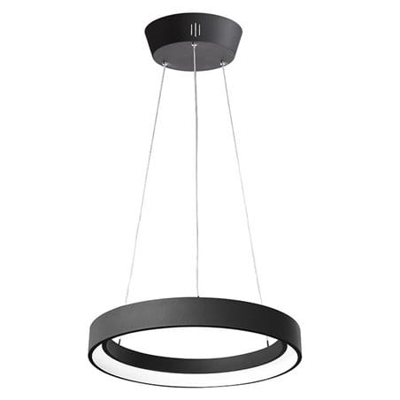Lampa wisząca Regallo czarna obręcz LED