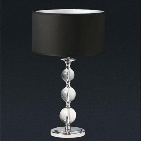 Elegancka wysoka czarna lampa stołowa Rea ze zdobioną podstawą szklane kule Zuma Line - OD RĘKI