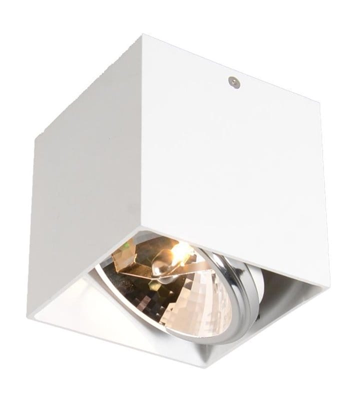 Kwadratowa pojedyncza biała lampa sufitowa typu downlight Box