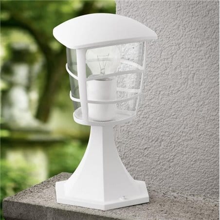 Lampa ogrodowa Aloria niski biały słupek oświetleniowy