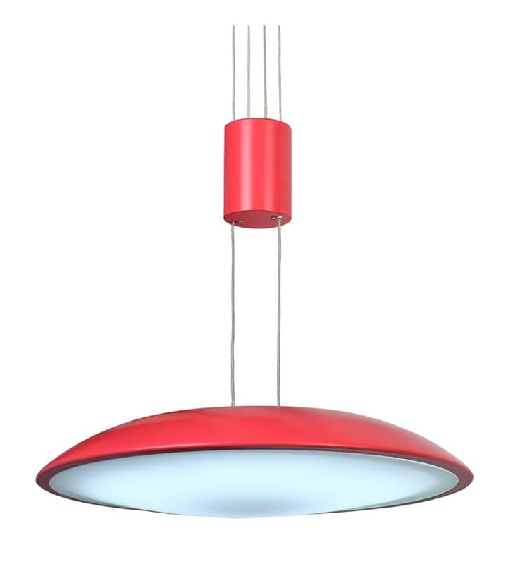 Czerwona lampa wisząca Visco LED z płynną regulacją wysokości