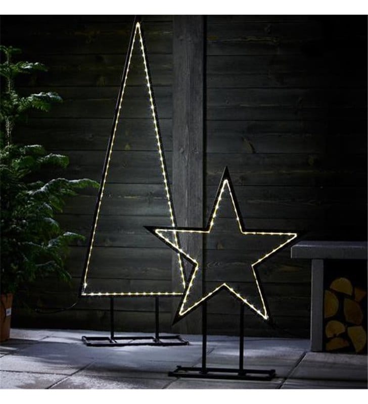 Nowoczesna dekoracja świąteczna zewnętrzna podświetlana metalowa gwiazdka LED Stolt IP44- OD RĘKI