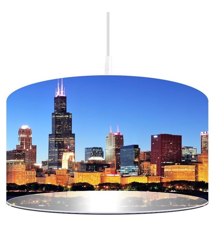 Lampa wisząca Chicago abażur z nadrukiem