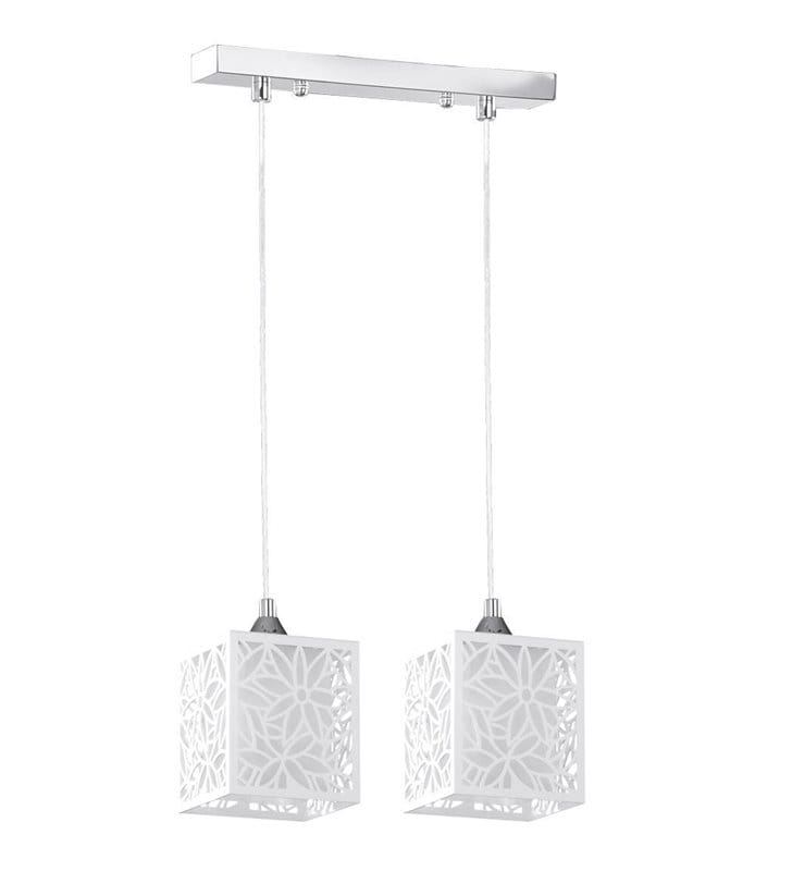 Lampa wisząca Anika biała podwójna dekoracyjne klosze nad stół- DOSTĘPNA OD RĘKI