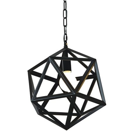 Geometryczna czarna metalowa lampa wisząca Cage