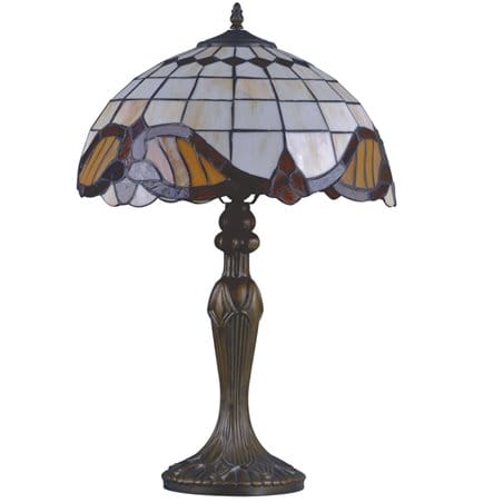 Witrażowa wysoka klasyczna lampa stołowa Witraż w stylu Tiffany do sypialni na stolik nocny na komodę