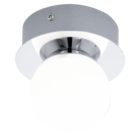 Kinkiet łazienkowy lampa sufitowa do łazienki Mosiano LED chrom klosz biała kula IP44 Eglo