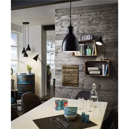 Lampa stołowa biurkowa Priddy czarna metalowa łamana styl vintage