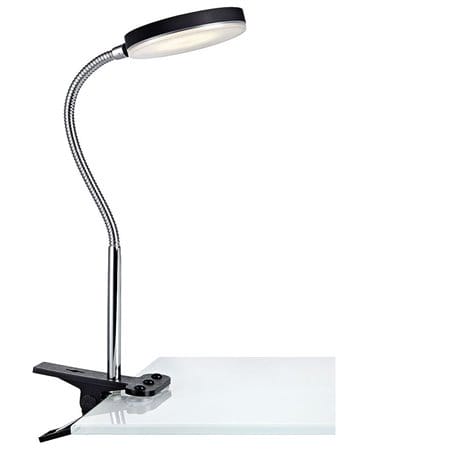 Lampa biurkowa Flex LED czarna z klipseme i giętkim ramieniem