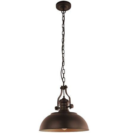 Brązowa loftowa lampa wisząca Rosalia metalowa z łańcuchem