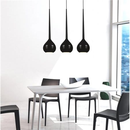 Lampa wisząca Aga potrójna czarna w nowoczesnym stylu do jadalni nad stół kuchni nad wyspę kuchenną do sypialni salonu