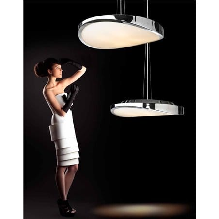 Chromowana lampa wisząca Circulo do wnętrza w stylu nowoczesnym do sypialni jadalni kuchni salonu