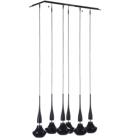 Czarna lampa wisząca 6 zwisowa Tasos elegancka nad wyspę kuchenną stół do salonu sypialni jadalni kuchni