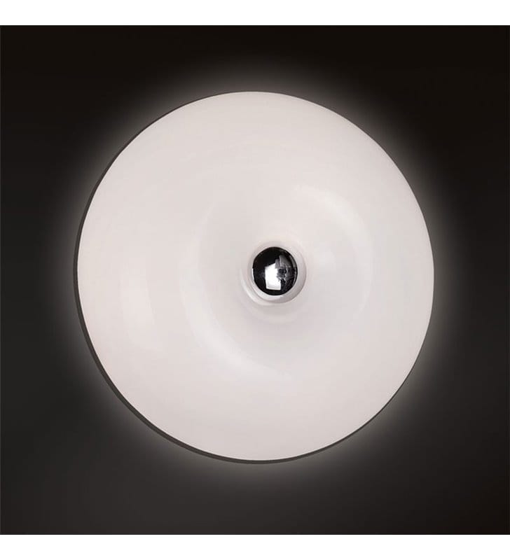 Lampa ścienna plafon ścienny Optima biały szklany okrągły