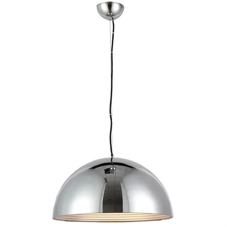 Lampa wisząca Modena chromowana klosz kopuła nowoczesna do kuchni jadalni salonu sypialni