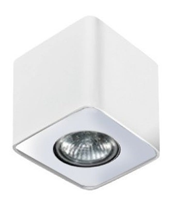 Nino lampa sufitowa pojedyncza kwadratowa downlight biała z wykończeniem w kolorze aluminium
