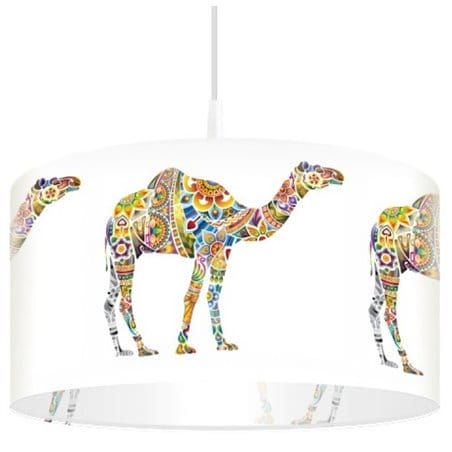 Lampa wisząca Egzotyczne Wielbłądy abażur z kolorowym nadrukiem