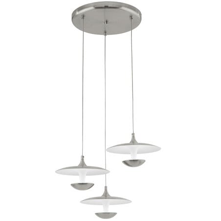 Lampa Toronja LED długa 3 zwisowa nowoczesna na okrągłej podsufitce