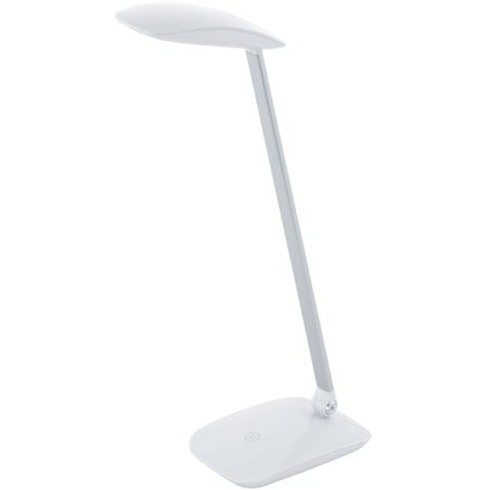 Biała LEDowa lampka biurkowa Cajero z włącznikiem dotykowym