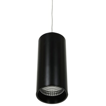 Lampa wisząca Moldes LED czarna matowa nowoczesna w kształcie walca