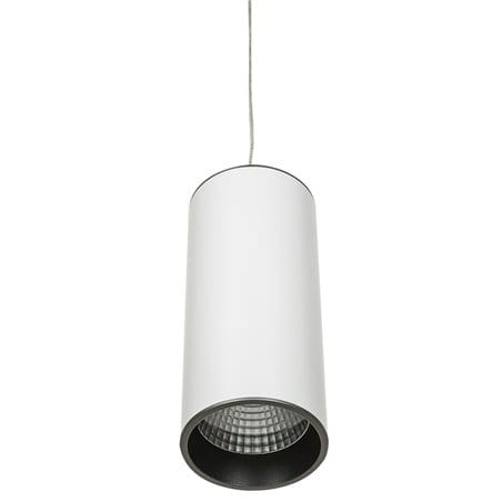 Biała matowa lampa wisząca z szarym wykończeniem Moldes LED mała nowoczesna - DOSTĘPNA OD RĘKI