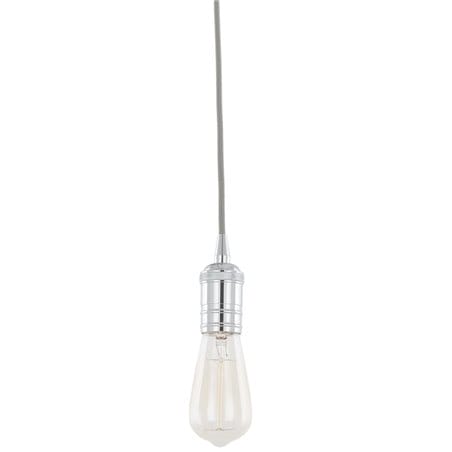 Nowoczesna minimalistyczna lampa wisząca Atrium chrom kabel do dekoracyjnej żarówki