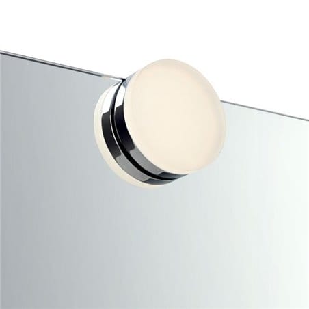 Mały okrągły kinkiet łazienkowy Ajaccio LED chrom montaż na lustrze nowoczesny - DOSTĘPNY OD RĘKI