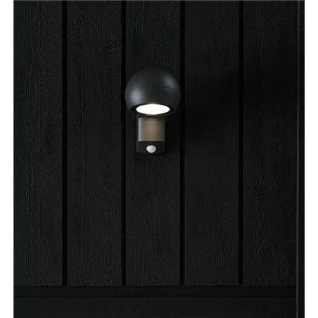 Nowoczesna ścienna lampa ogrodowa z czujnikiem ruchu w kolorze ciemno szarym Tyfon