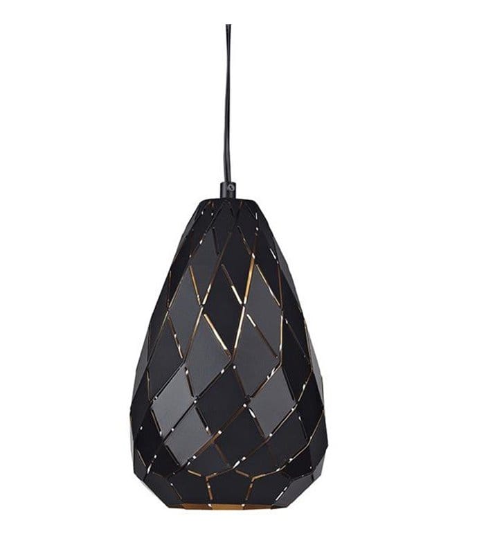 Nowoczesna metalowa lampa wisząca Fade w kolorze czarnym geometryczna