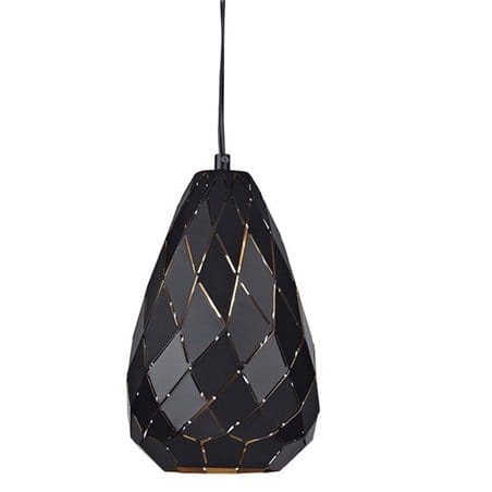 Nowoczesna metalowa lampa wisząca Fade w kolorze czarnym geometryczna