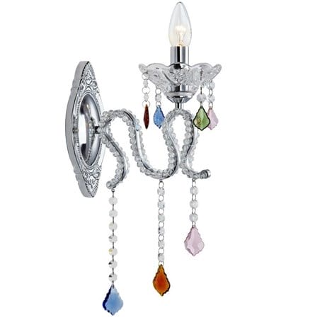 Kryształowy oryginalny pojedynczy kinkiet Caramel kolorowe kryształki włacznik na kablu