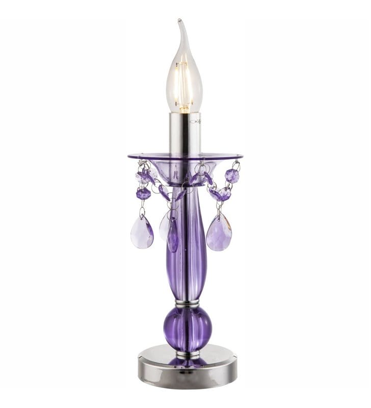 Fioletowa lampka stołowa z akrylu Cuimbra - DOSTĘPNA OD RĘKI