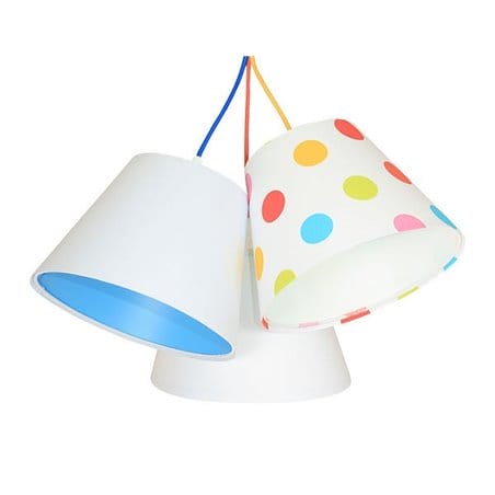Kolorowe Grochy lampa wisząca do pokoju dziecka 3 tekstylne abażury multikolor
