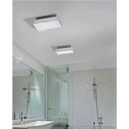 Plafon łazienkowy Asteria 250 chrom kwadratowy LED naturalna barwa światła