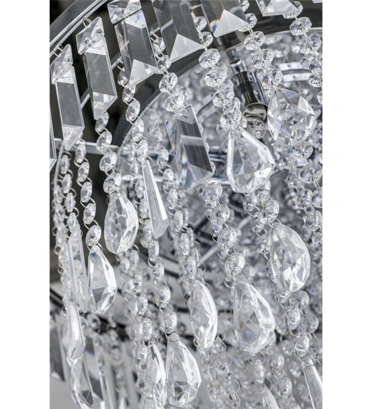 Plafon kryształowy Kalabria 520 metal chrom elegancki kaskada