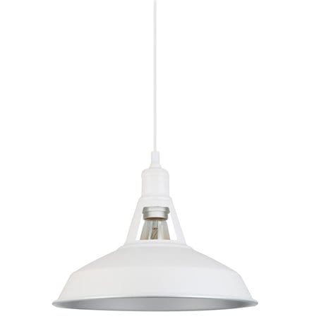Metalowa biała lampa wisząca Freya styl vintage loft industrialny