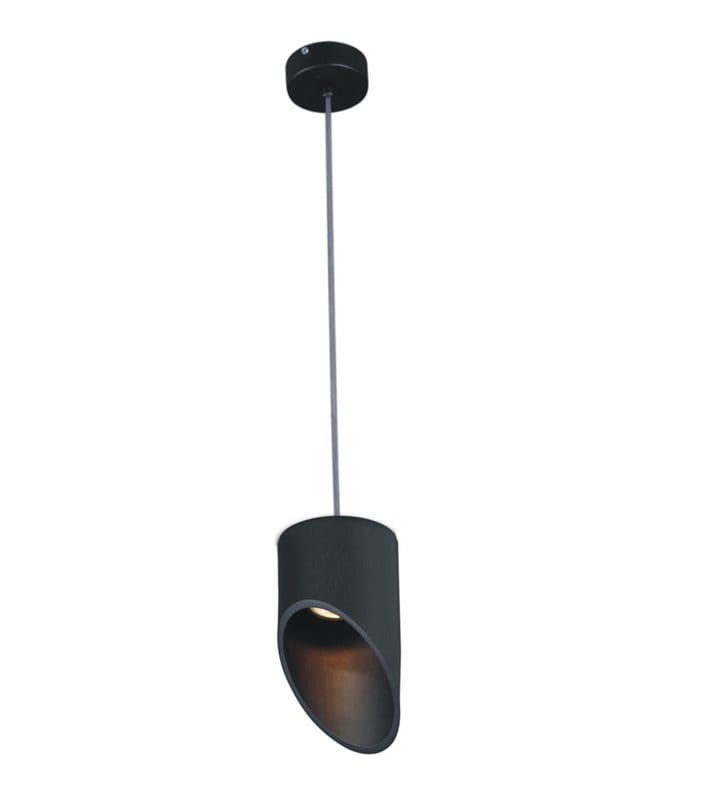 Lampa wisząca Alu II Black czarna nowoczesna ze skośnym kloszem - DOSTĘPNA OD RĘKI