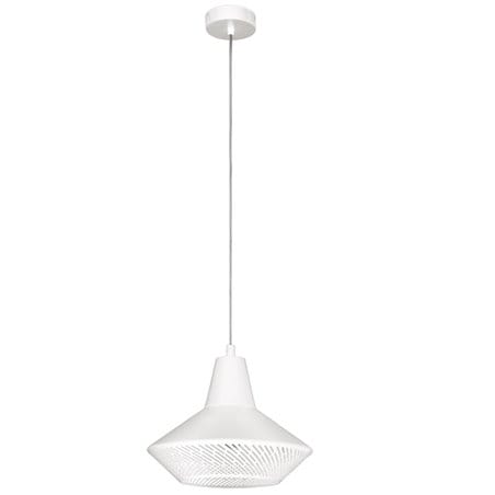Lampa wisząca Piondro w kolorze białym klosz metalowy styl retro vintage