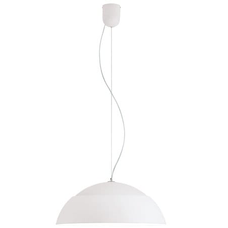 Biała duża lampa wisząca Marghera kopuła 65cm do salonu sypialni kuchni jadalni możliwość ściemniania moduł LED wymienny