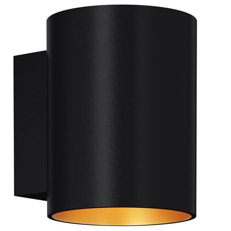 Nowoczesny czarno złoty kinkiet Sola okrągły do wnętrz w stylu minimalistycznym technicznym nowoczesnym - OD RĘKI