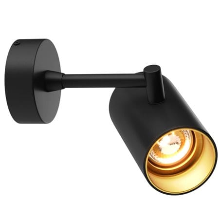 Lampa ścienno sufitowa Tori czarny ze złotym wykończeniem styl nowoczesny techniczny - OD RĘKI