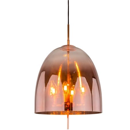 4 punktowa miedziana lampa wisząca Alan klosz szklany styl nowoczesny do salonu sypialni jadalni kuchni